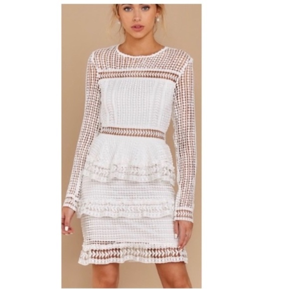 Endless Rose Dresses & Skirts - Endless Rose White Crochet Lace Mini Dress